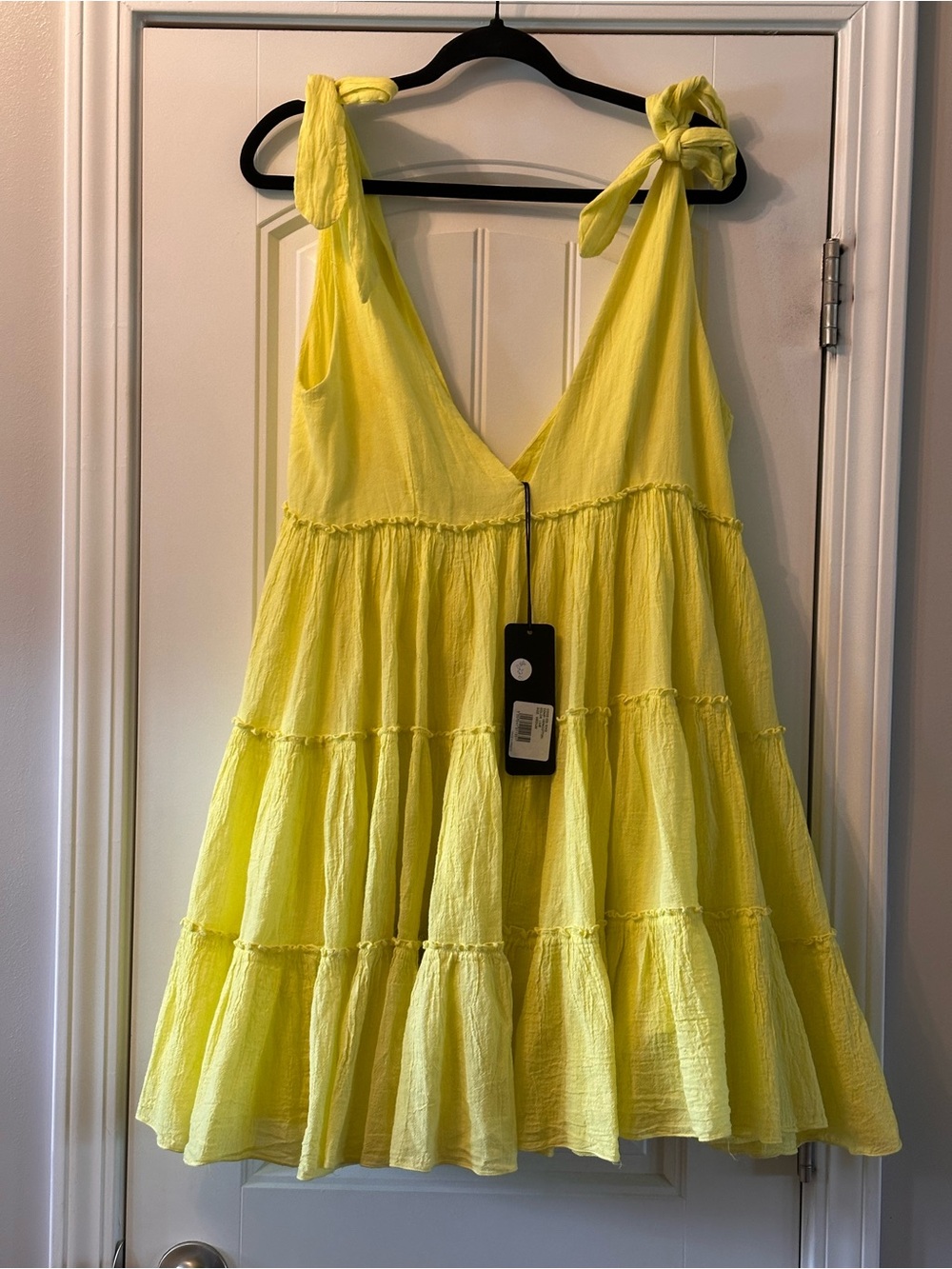 NWT! Anthropologie Devotion Semele Mini Yellow Tiered Dress Size Medium - Picture 4 of 13